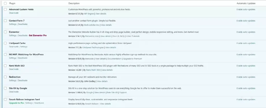 wordpress plugins installed on thamara hosting first set