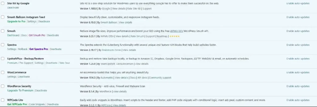 wordpress plugins installed on thamara hosting second set