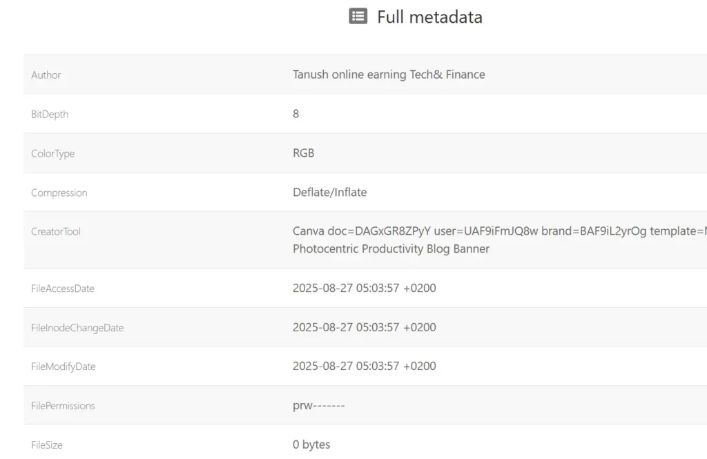 Canva Image EXIF Data – Jimpl Tool