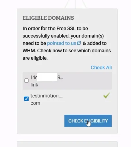 Checking eligibility of SSL