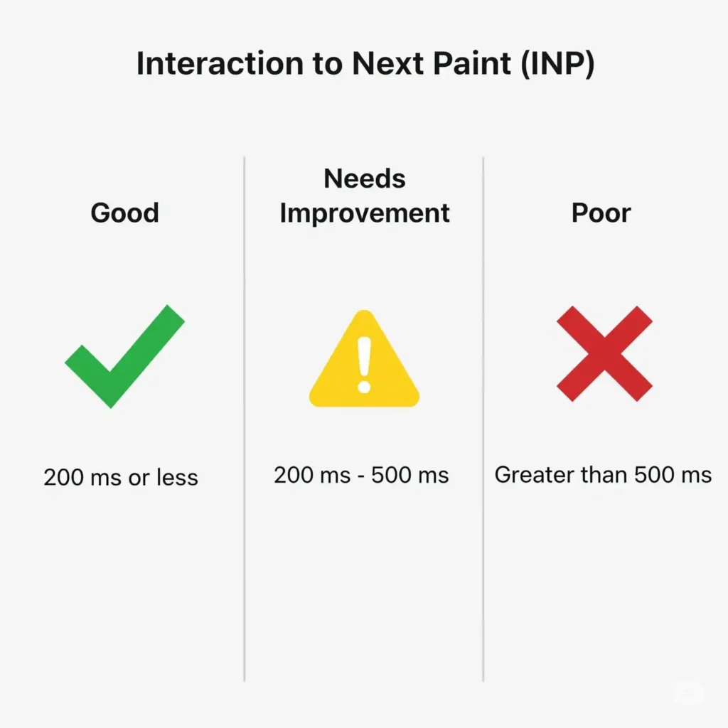 INP- load times good & bad INP- load times good & bad