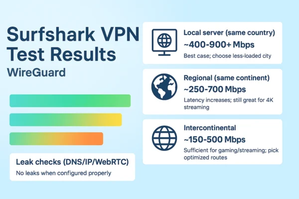 Surfshark VPN speed test results Surfshark VPN speed test results