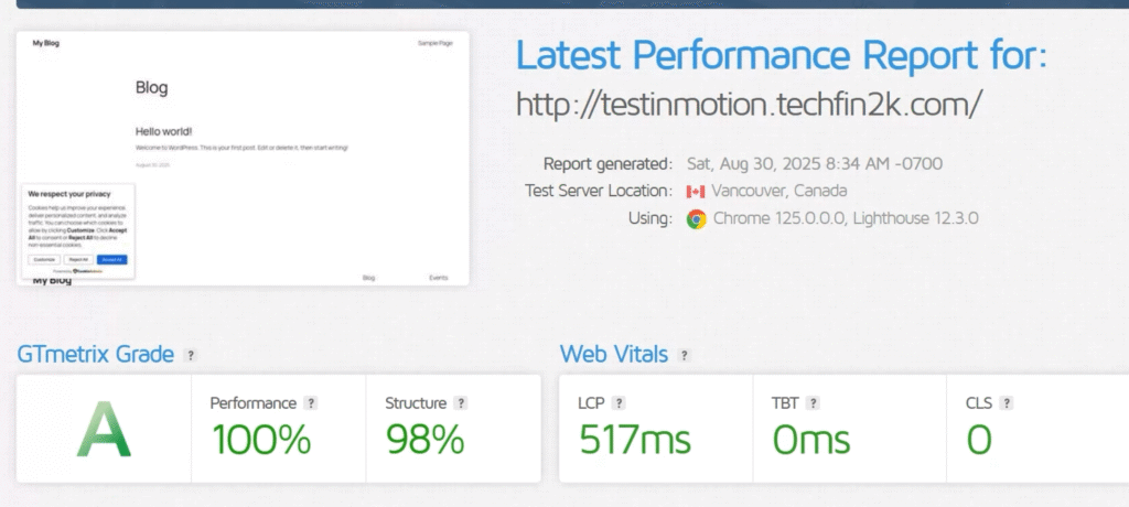 inmotion-hosting-speedtest-gtmetrix