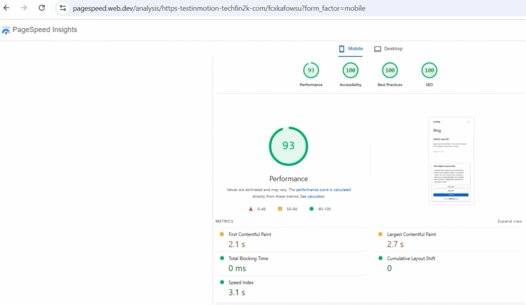 inmotion-hosting-speedtest-pagespeed