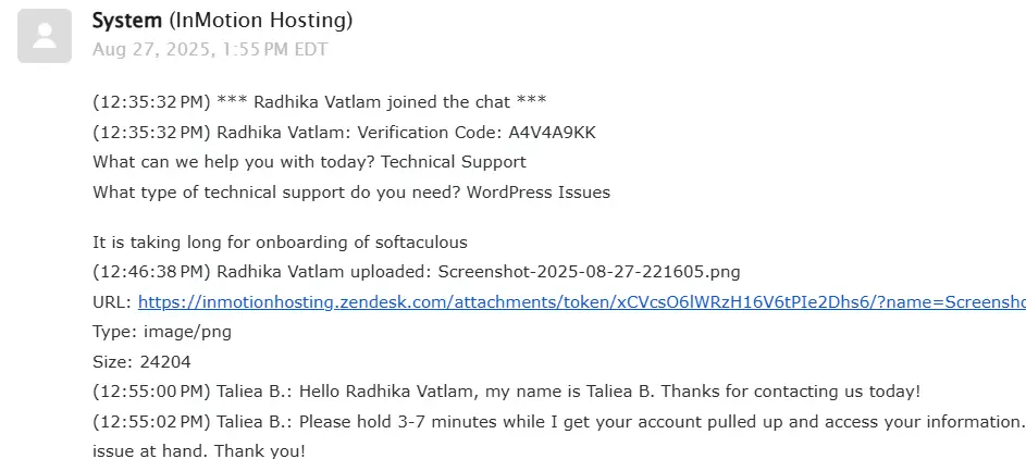 inmotion-support-chat-received on mail
