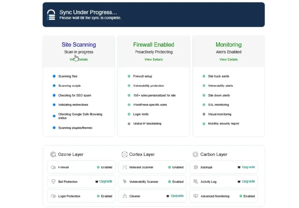 MalCare Security dashboard after installation showing the option to run a malware scan without registration.