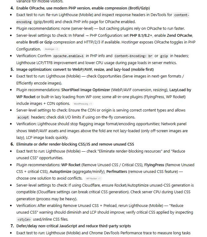 Image optimization and CSS/JavaScript optimization for mobile Core Web Vitals