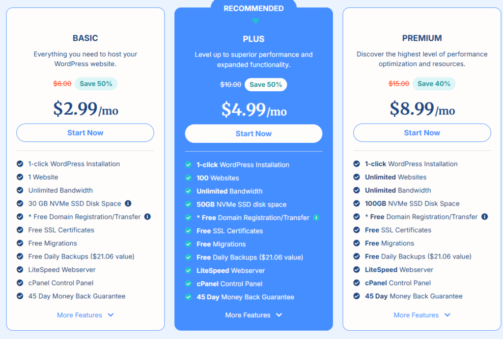 verpex wordpress hosting plans